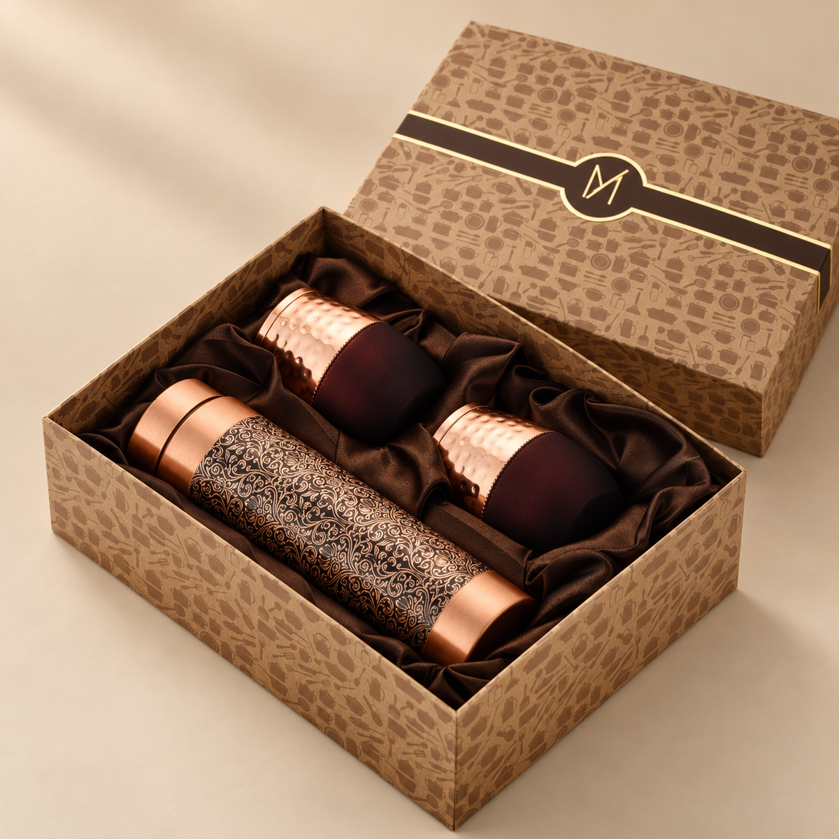 Copper Bottle & Tumbler Gift set