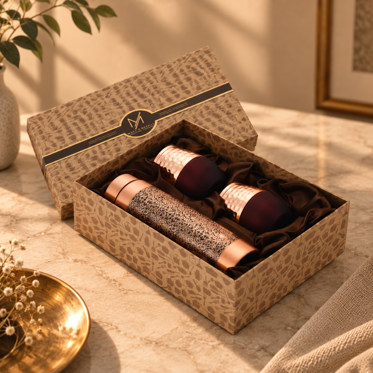 Copper Bottle & Tumbler Gift set