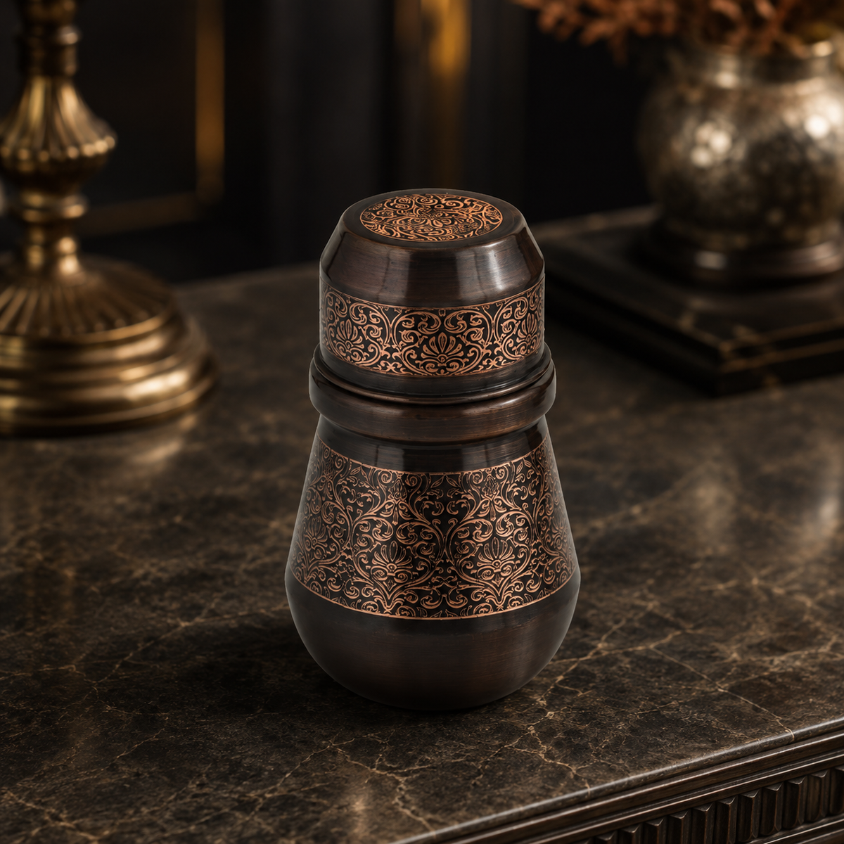 Copper Craft Antique with Engraving Bottle/Tumbler
