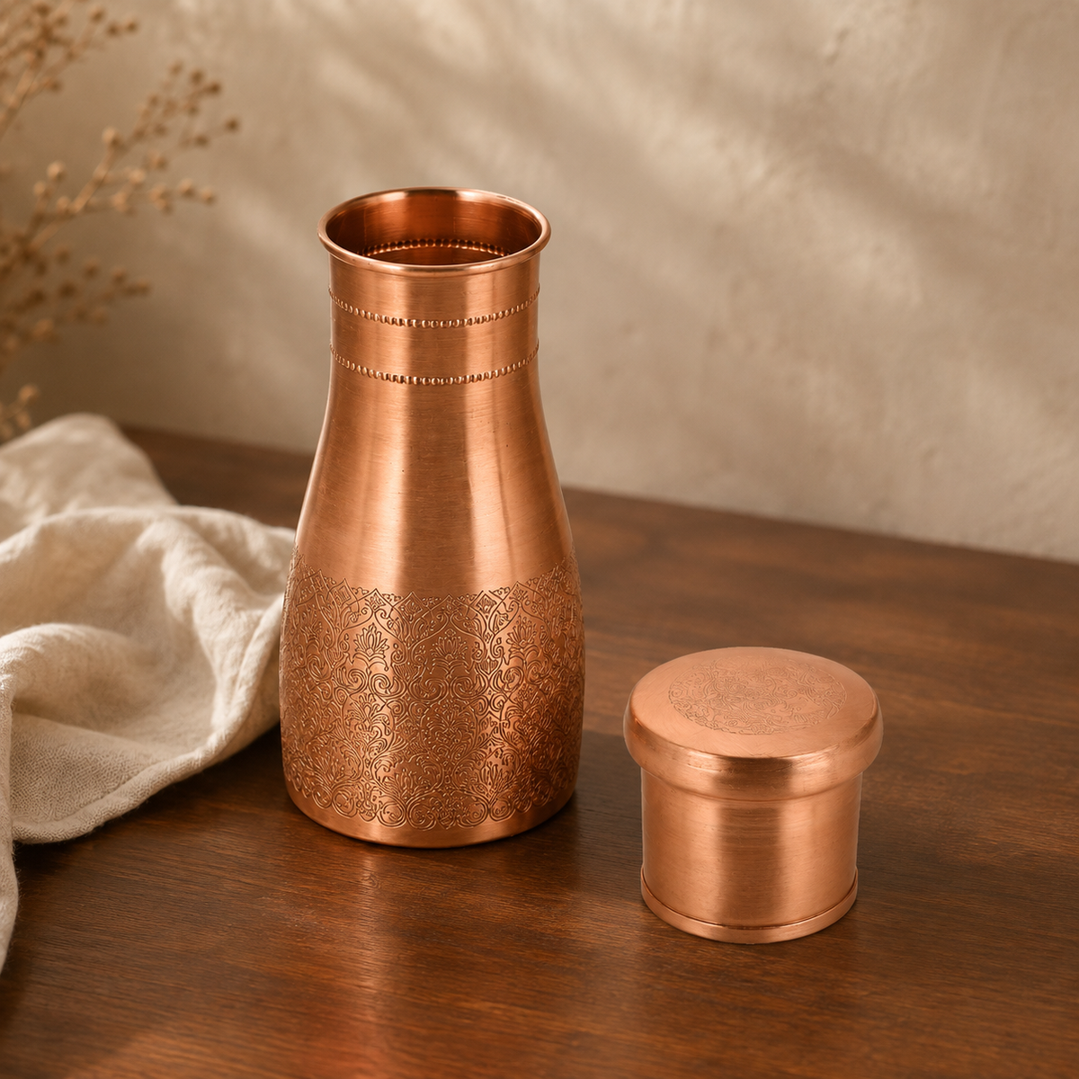 Ornate Copper Bottle/Tumbler - Dark
