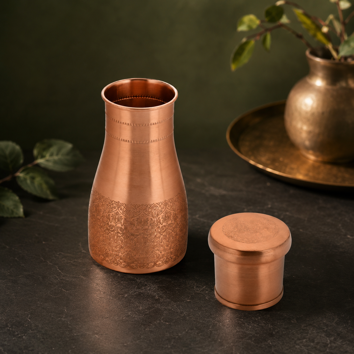 Ornate Copper Bottle/Tumbler - Light