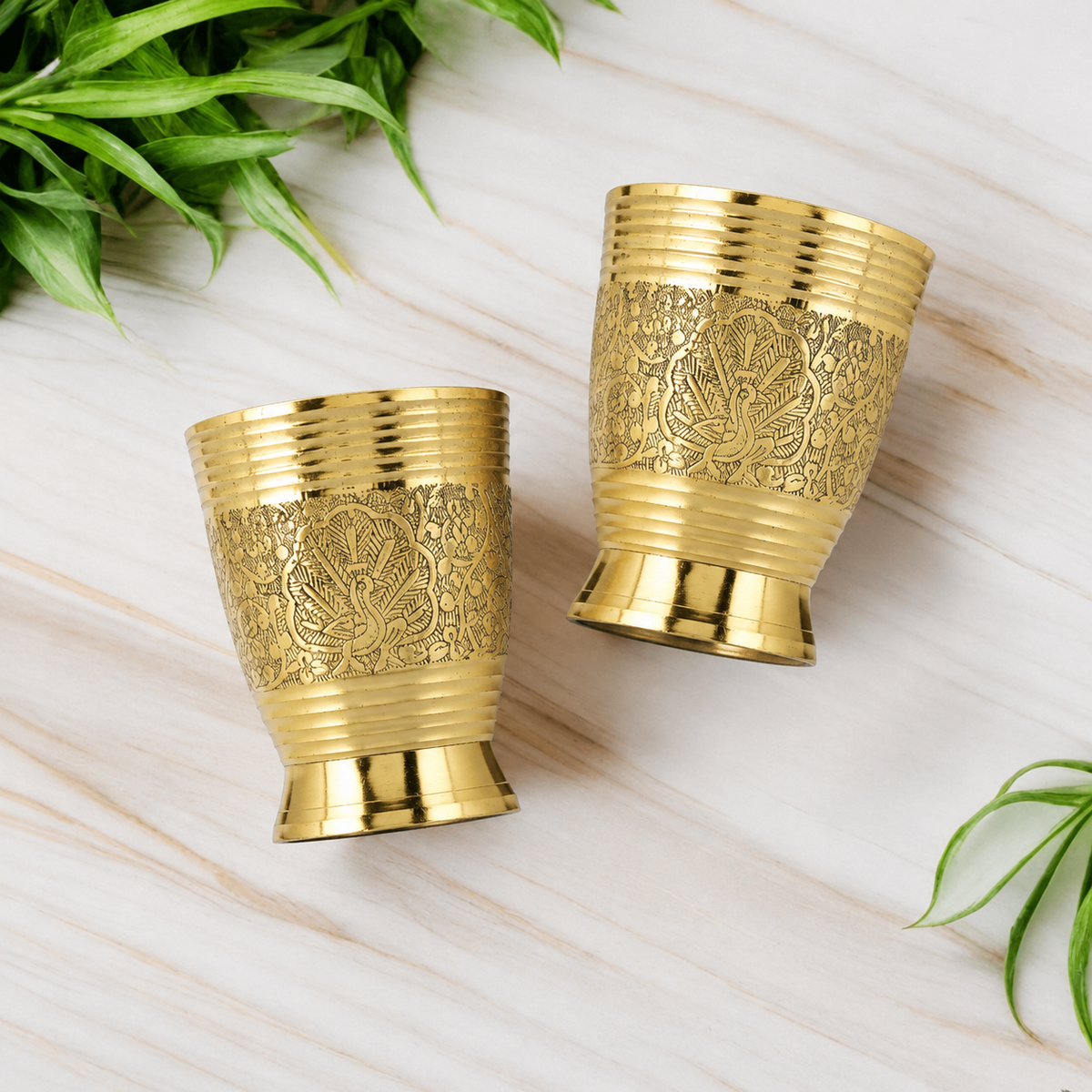 Brass 4 Glass Set