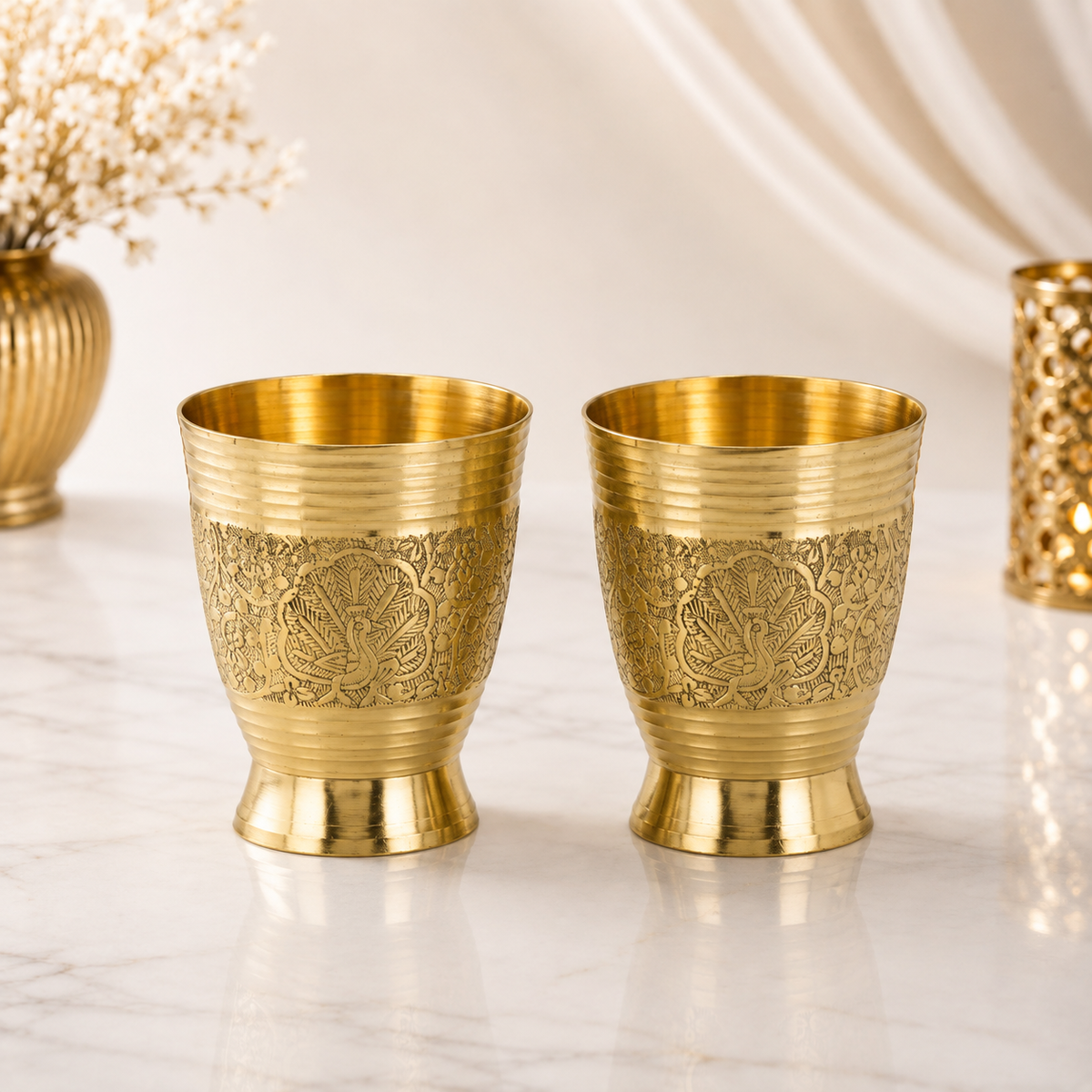 Brass 4 Glass Set