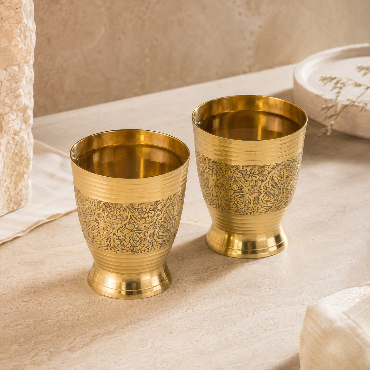 Brass 4 Glass Set