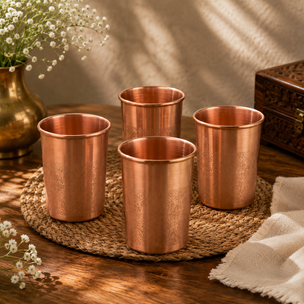 Copper Glass Set of 4